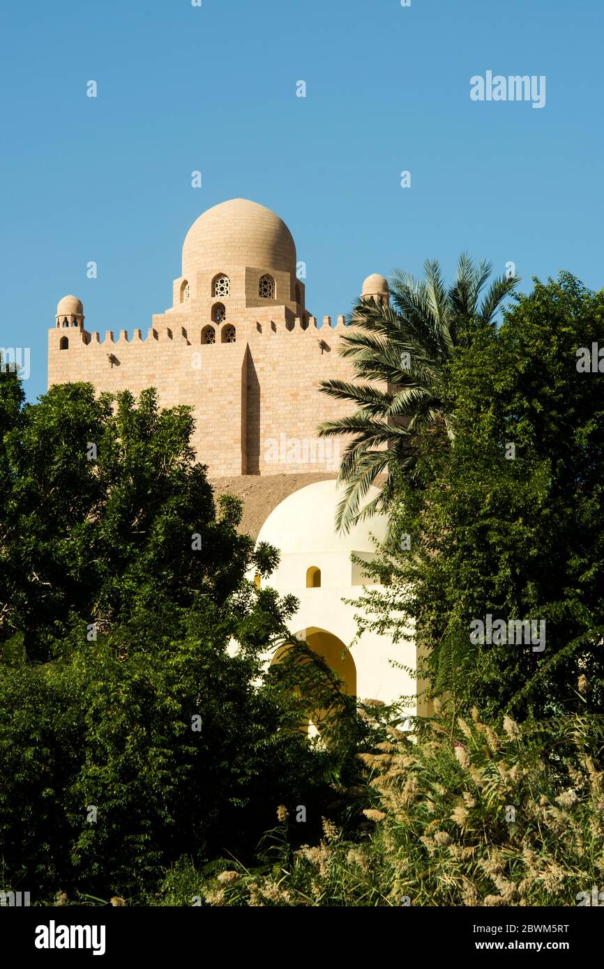 Ägypten, Assuan, Mausoleum des Aga Khan am Westufer des Nils Stockfoto