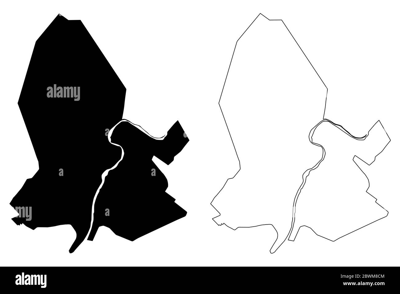 Ahvaz City (Islamische Republik Iran, Persien, Khuzestan Provinz) Karte Vektor-Illustration, Skizze Scribble Stadt Ahwaz oder Al-Ahwaz Karte Stock Vektor