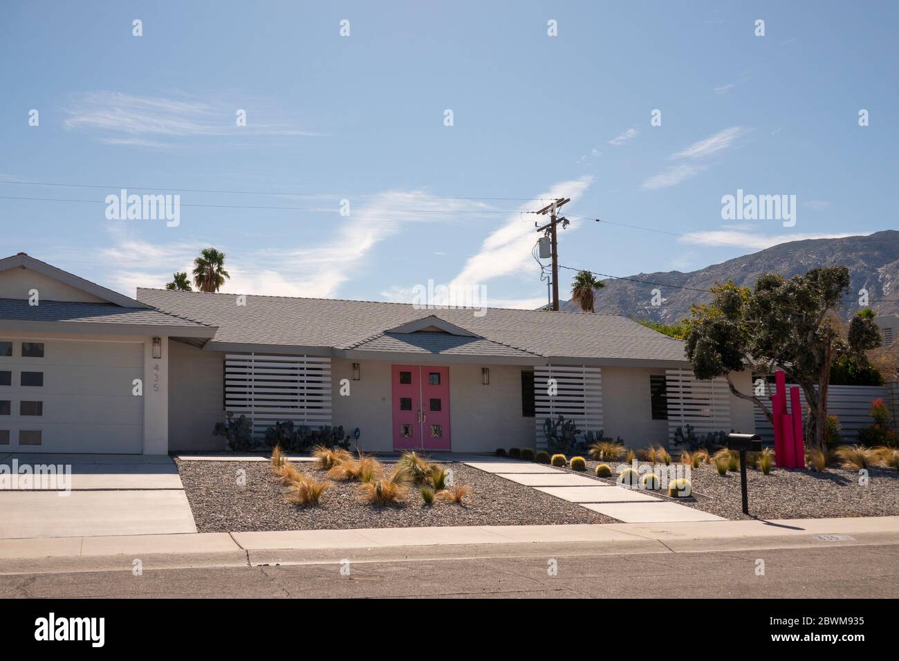 PS Flamingo Haus in Racquet Club Estates Nachbarschaft Palm Springs CA Stockfoto