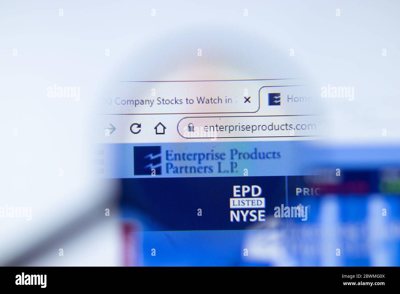 Moskau, Russland - 1. Juni 2020: EnterpriseProducts.com Webseite. Enterprise Products Partners LP-Logo auf dem Bildschirm, illustrative Editorial. Stockfoto