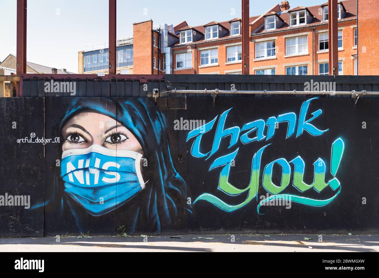 Street Art feiert das NHS Stockfoto