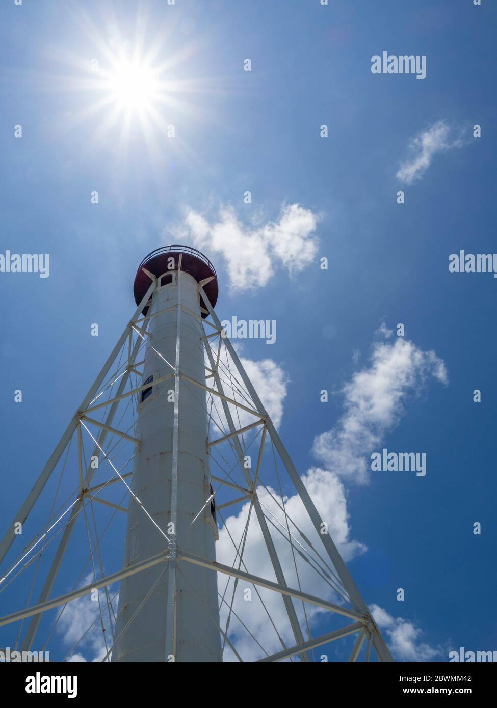 Historisches Gasparilla Island Licht oder Range Light im Gasparilla Island State Park am Golf von Mexiko im Südwesten von Florida in den Vereinigten Staaten Stockfoto