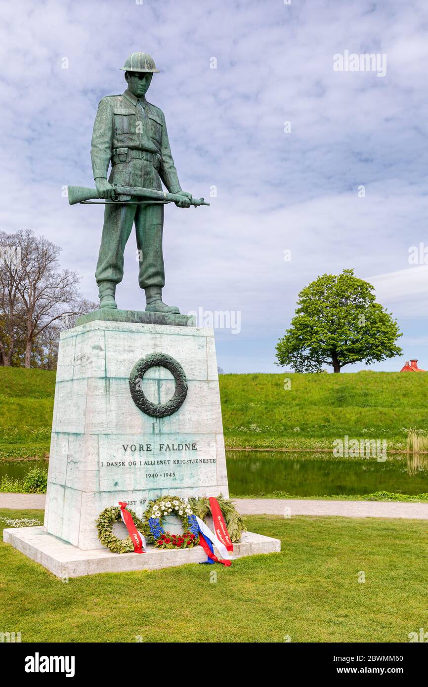 Unsere gefallene Statue, Kopenhagen, Dänemark Stockfoto