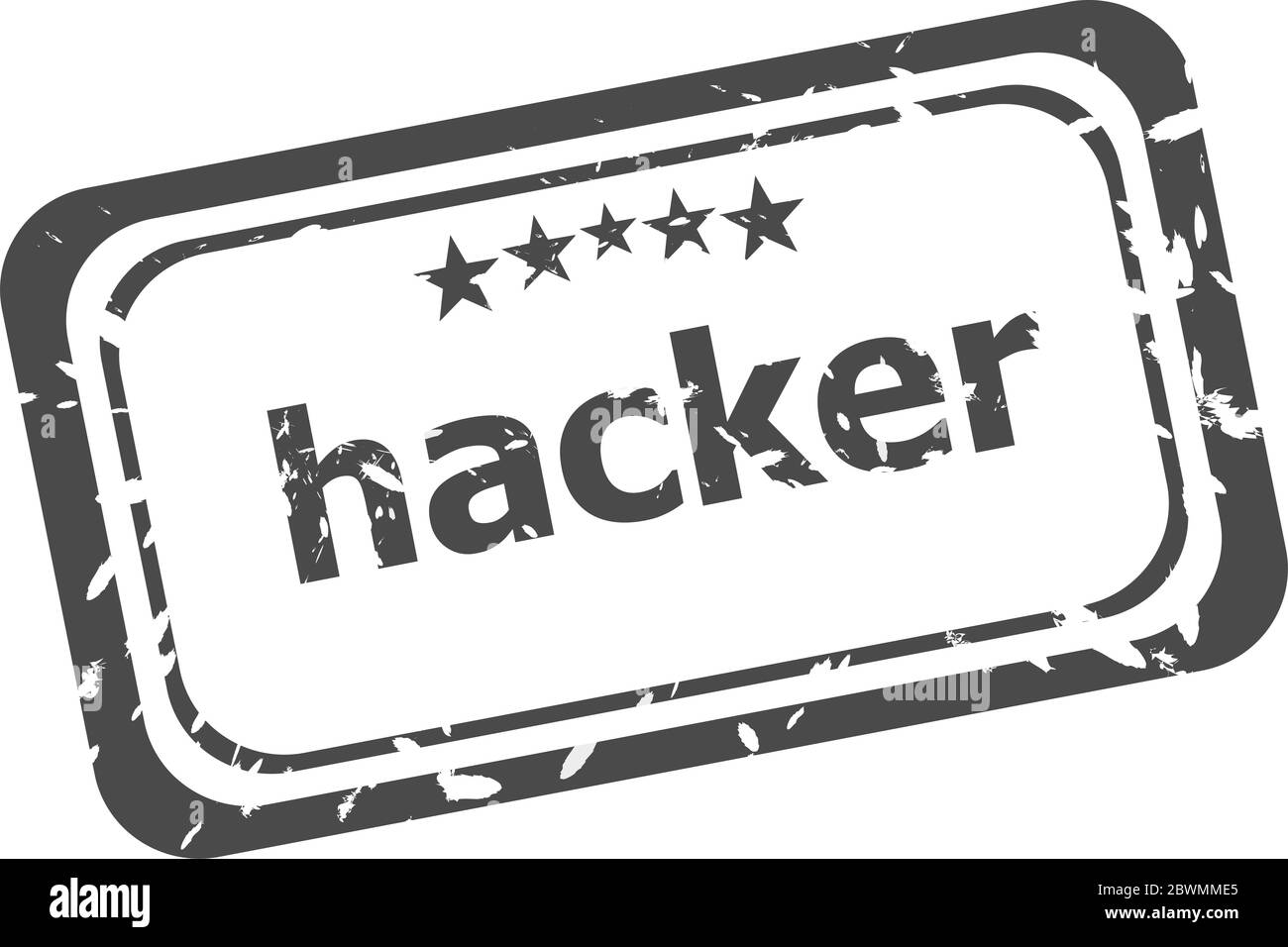 Hacker grunge Stempelabdruck auf weißem Hintergrund Stockfoto