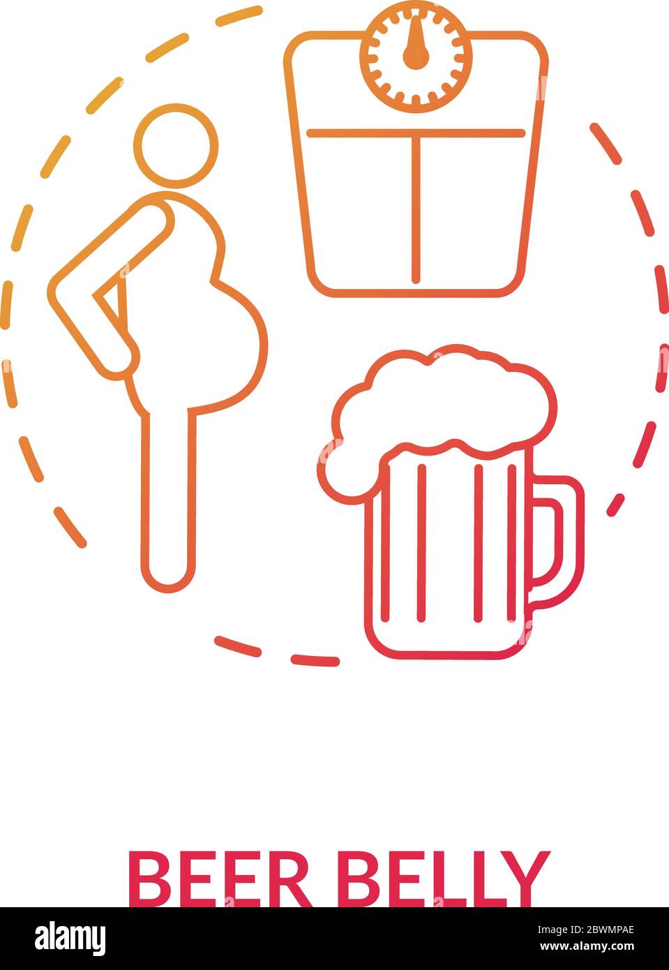 Symbol für Bierbauch-Konzept Stock Vektor