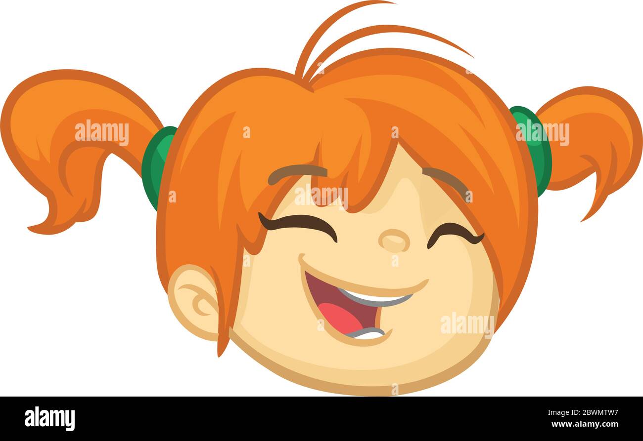 Schöne rote Haare Mädchen Symbol. Cartoon Vektor Illustration isoliert Alamy