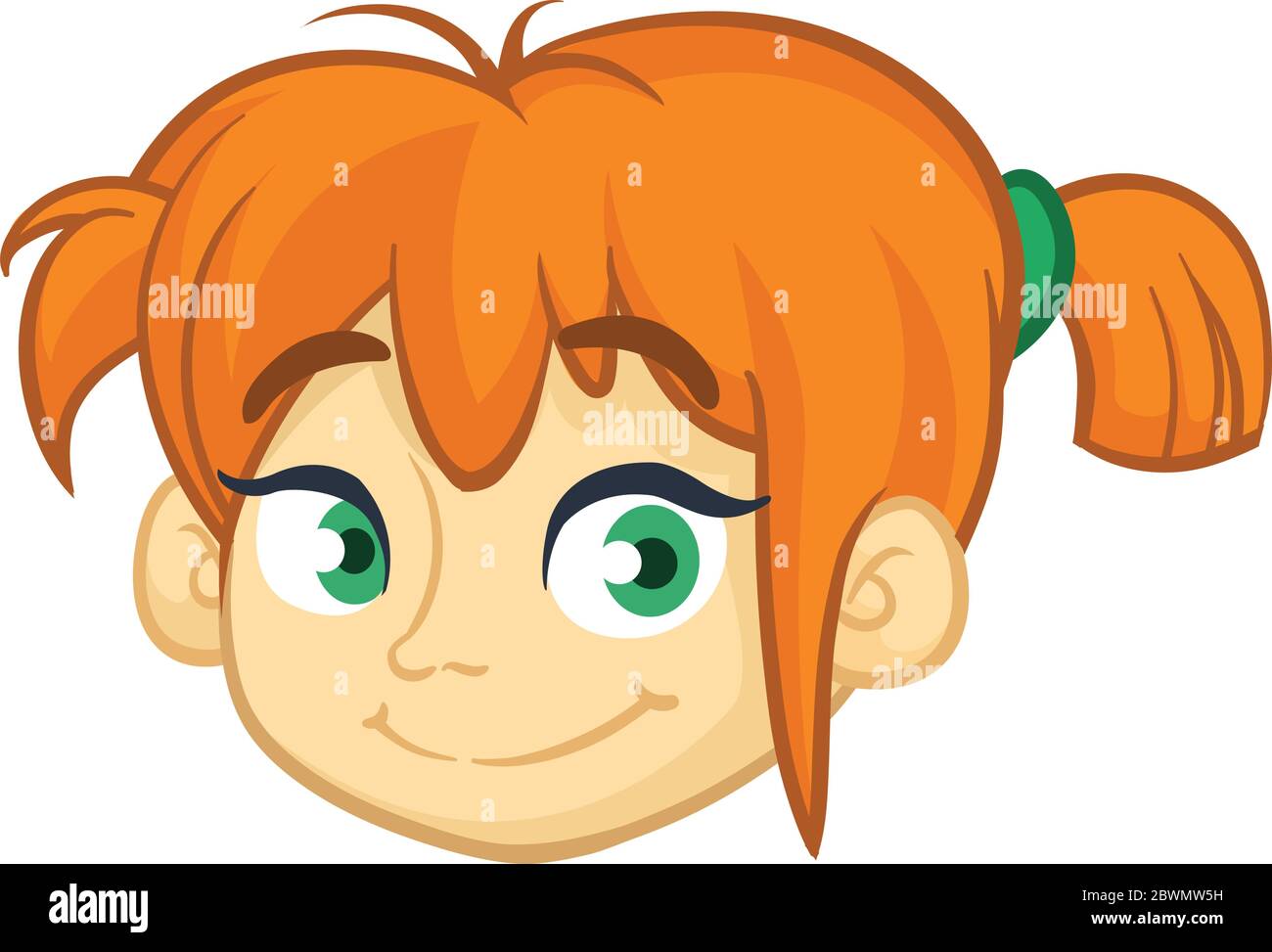 Schöne rote Haare Mädchen Symbol. Cartoon Vektor Illustration isoliert Alamy