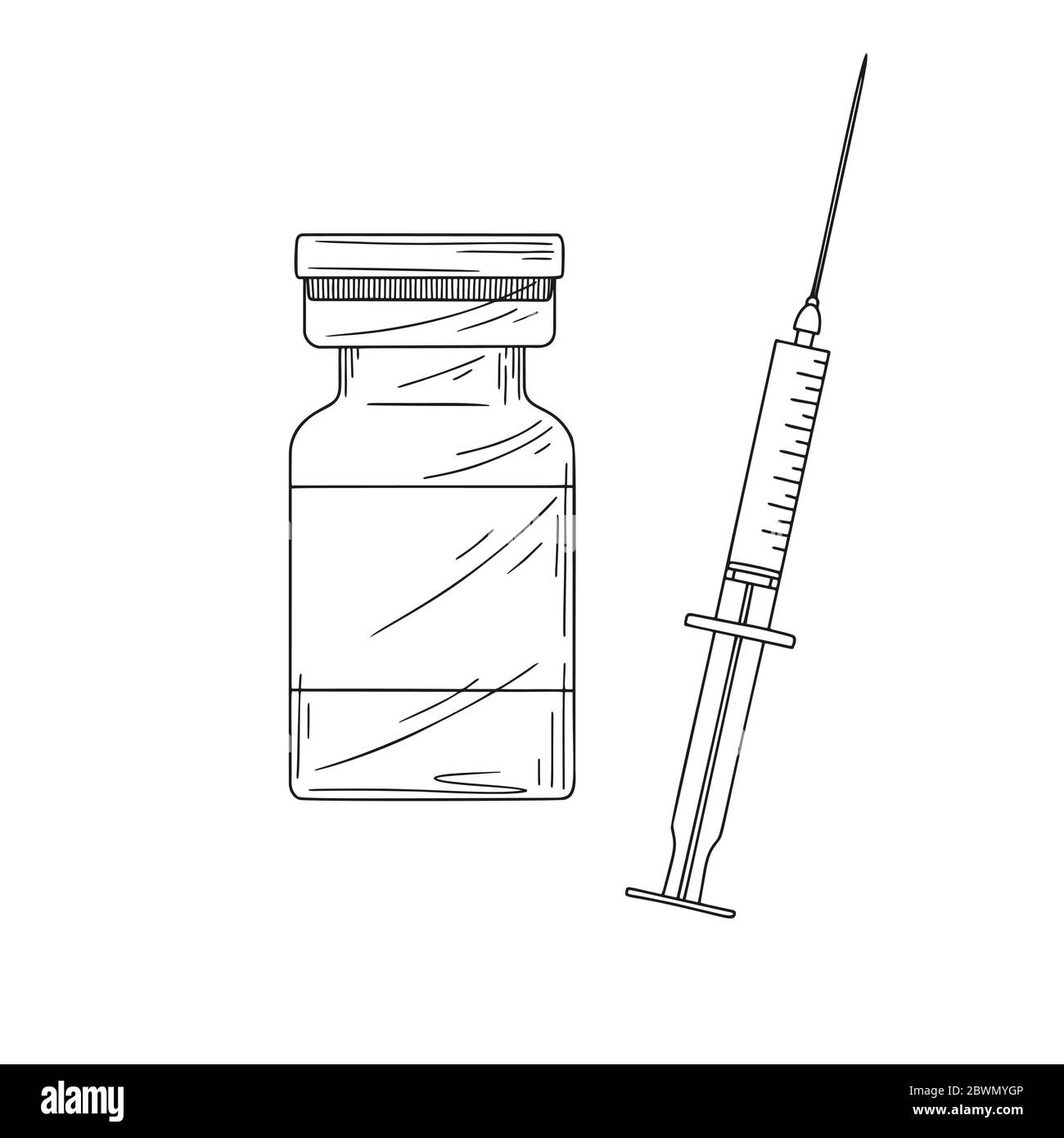 Medical symbol syringe vial vector -Fotos und -Bildmaterial in hoher ...
