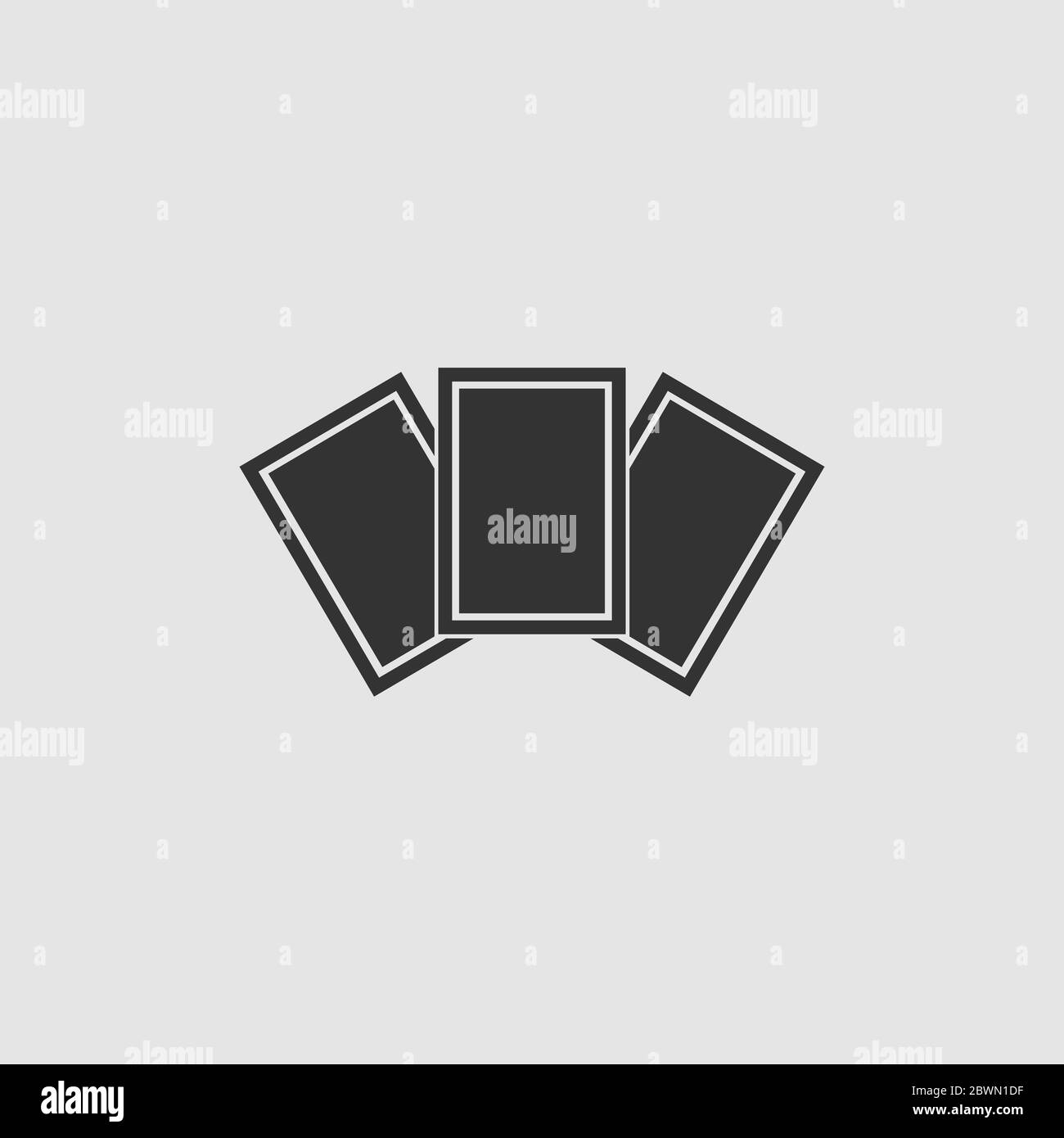 Symbol für Fotokarte flach. Schwarzes Piktogramm auf grauem Hintergrund. Symbol für Vektorgrafik Stock Vektor