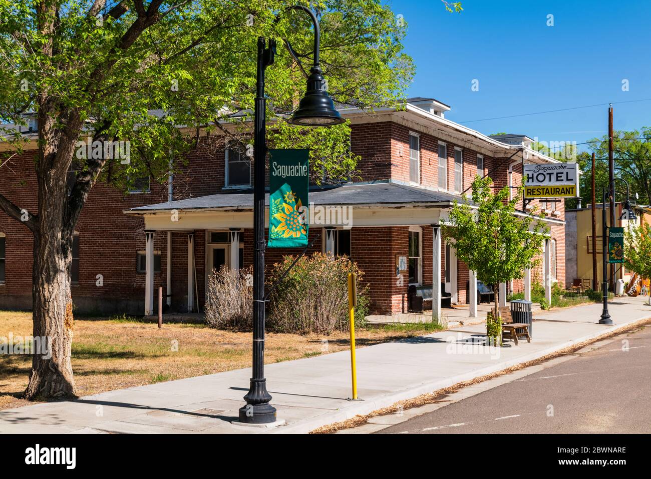 Historisches Saguache Hotel; ca. 1910; kleine Stadt Saguache; San Luis Valley; Central Colorado; USA Stockfoto