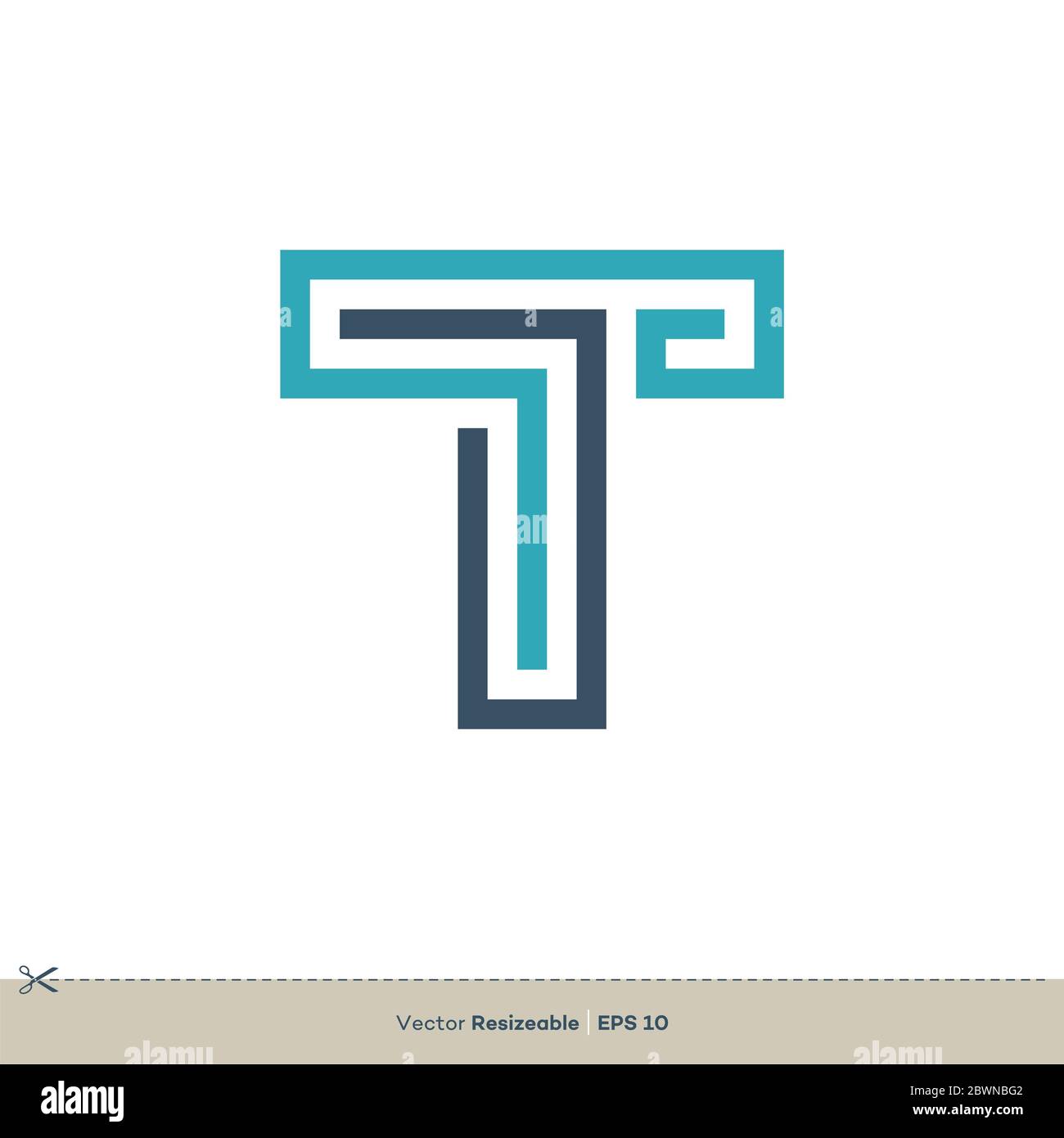 Buchstabe T-Logo Vorlage Illustration Design. Vektor EPS 10. Stockfoto