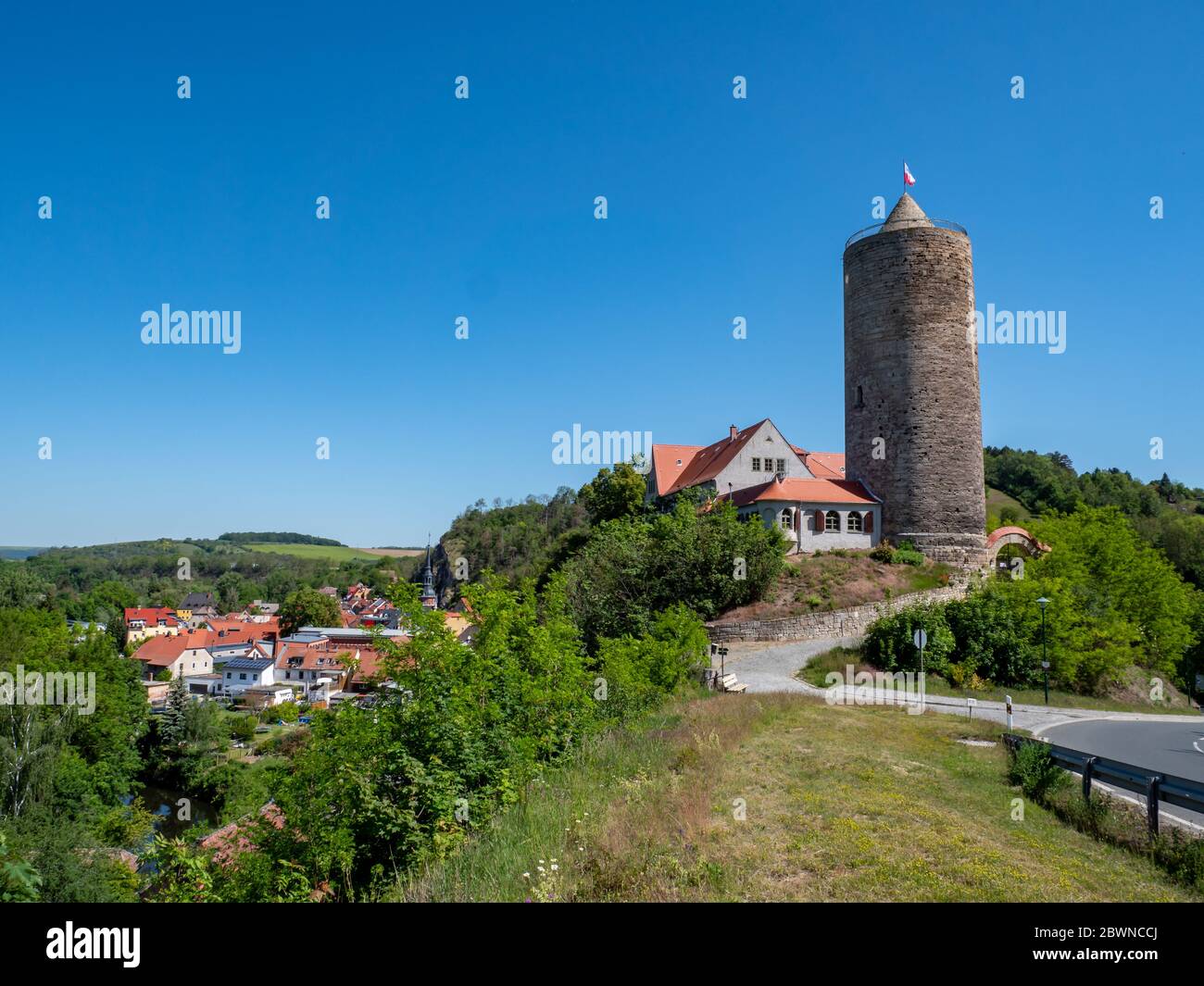 Blick auf die Burg in Camburg Thüringen Stockfoto