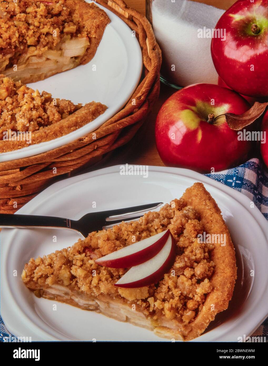 Crumb Apfelkuchen Stockfoto
