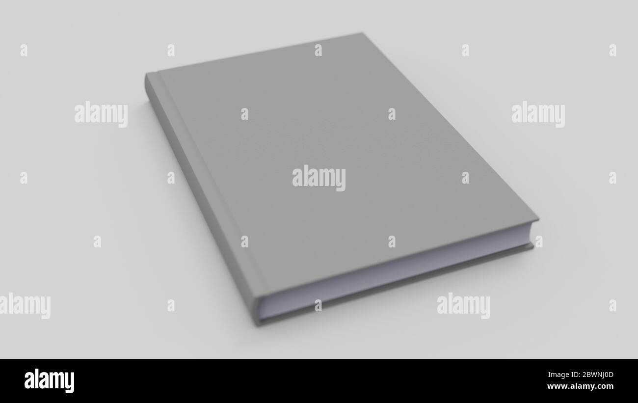 Closed Book Mockup in Weiß eingelötet Stockfoto