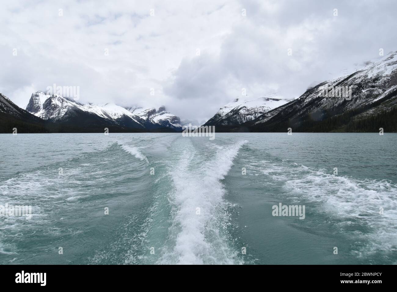 Maligne Lake Cruise, Lake Maligne, Jasper, Alberta, Kanada Stockfoto