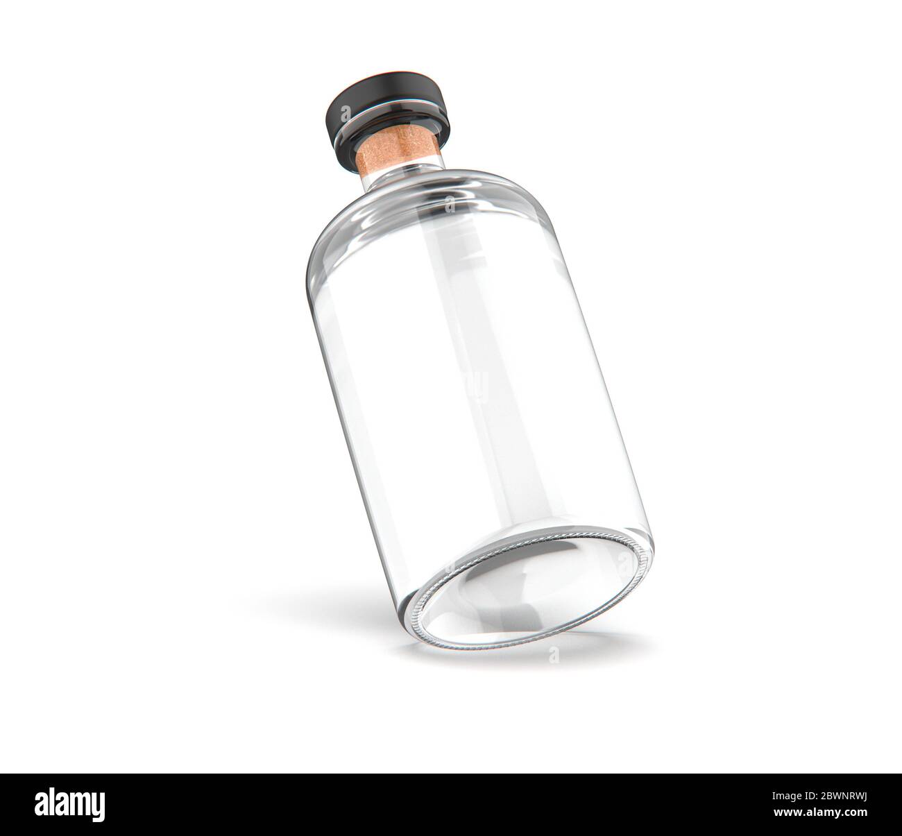 Leere Liquor-Flasche. Modell für Getränkeprodukte. Stockfoto