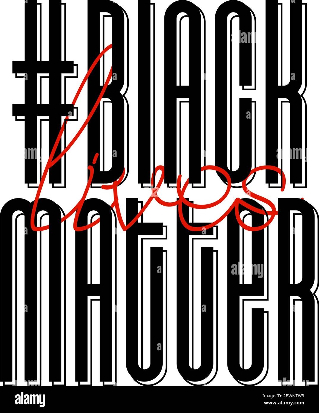 Schwarze Leben Sind Wichtig. Protestbanner über das Menschenrecht schwarzer Menschen in den USA. Vektorgrafik. Stock Vektor