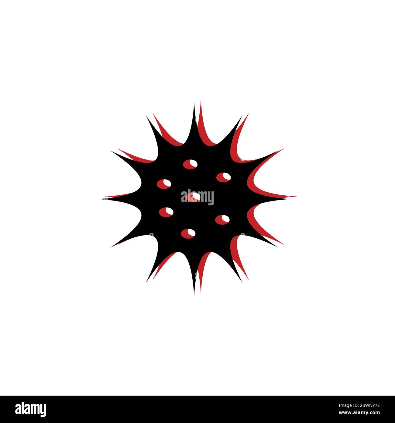 Corona Virus Grafik-Logo Design-Konzept, Vektor-Symbol, isoliert auf weißem Hintergrund. Stock Vektor