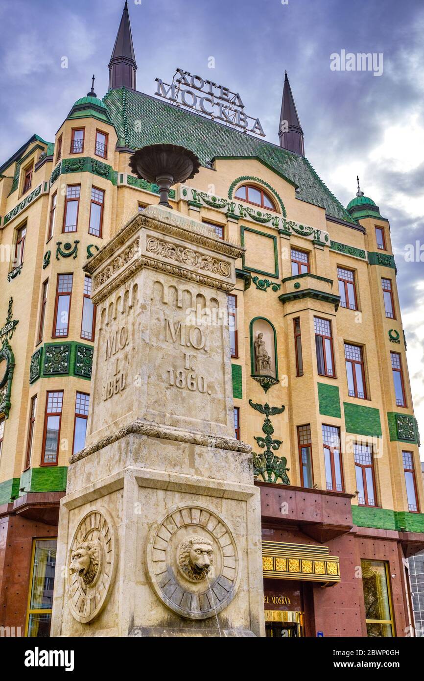 Belgrad / Serbien - 17. November 2019: Hotel Moscow in Terazije Platz in der Innenstadt von Belgrad, Serbien Stockfoto