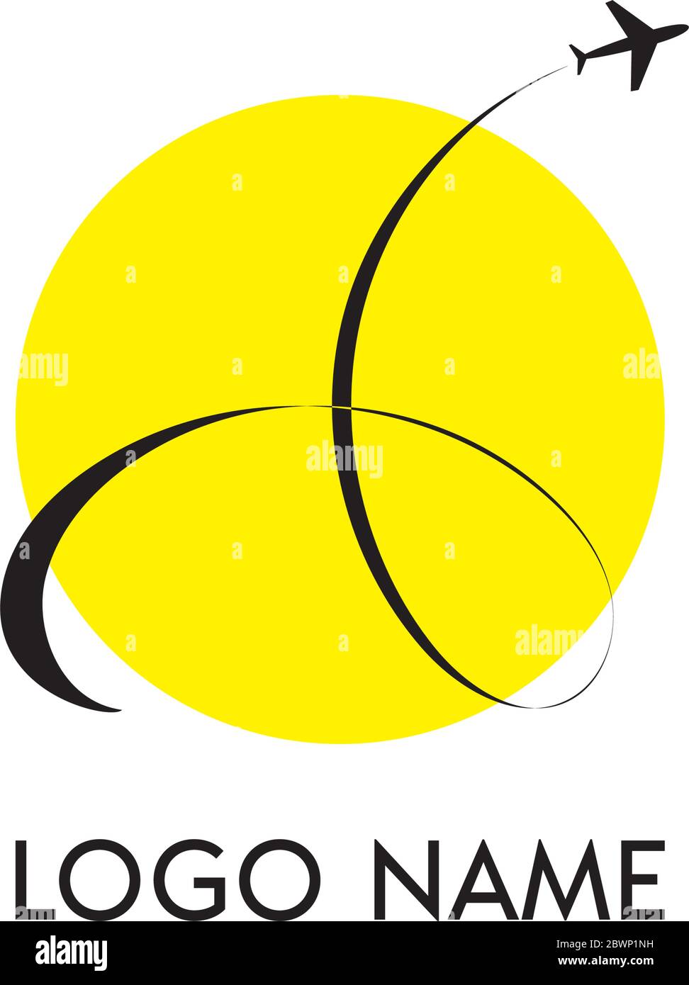 Elegantes Logo Design Konzept mit Air Plane Icon Stock Vektor