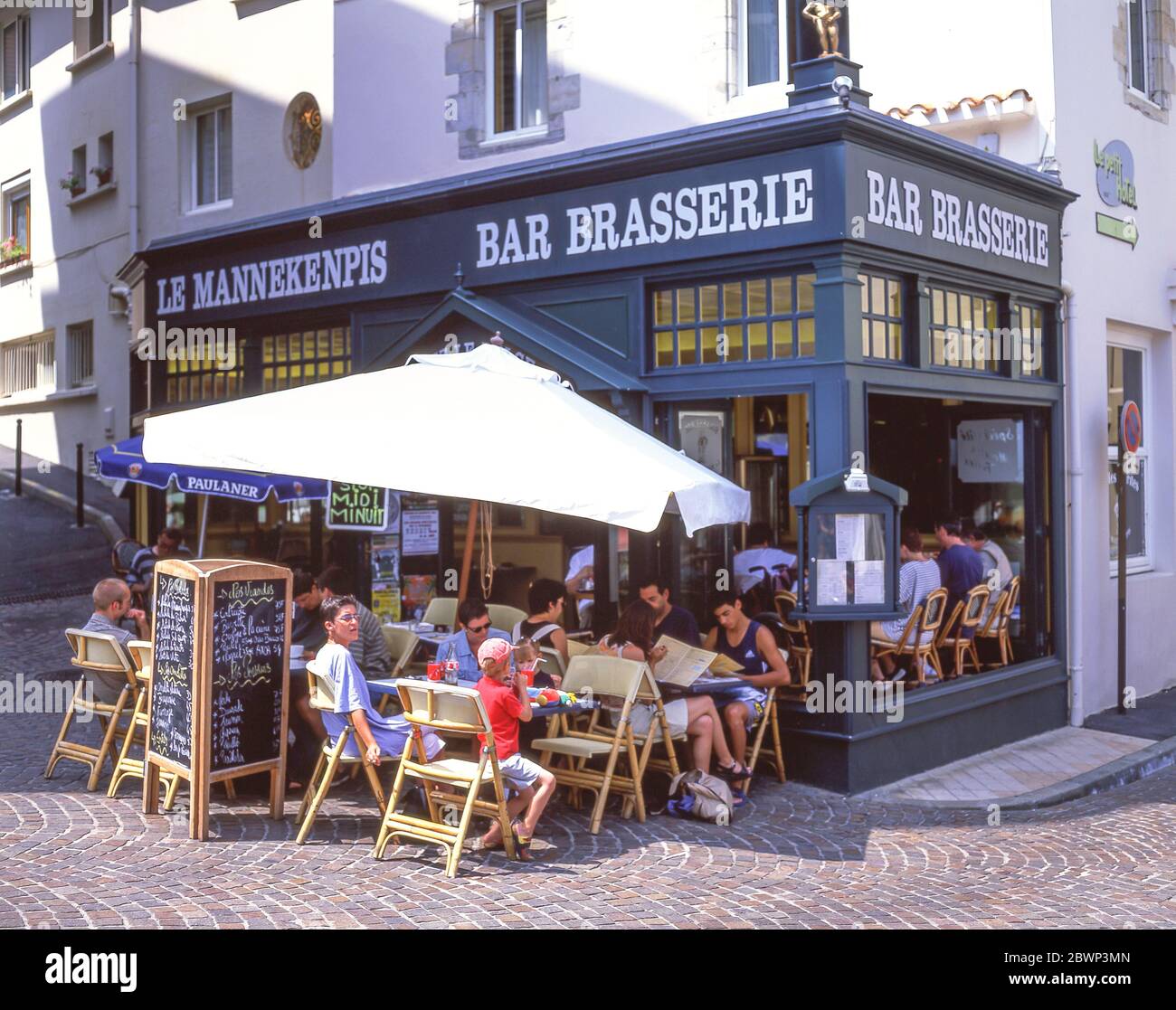 Le Mannekenpis Bar & Brasserie, Biarritz (Miarritze), Pyrénées-Atlantiques, Nouvelle-Aquitaine, Frankreich Stockfoto