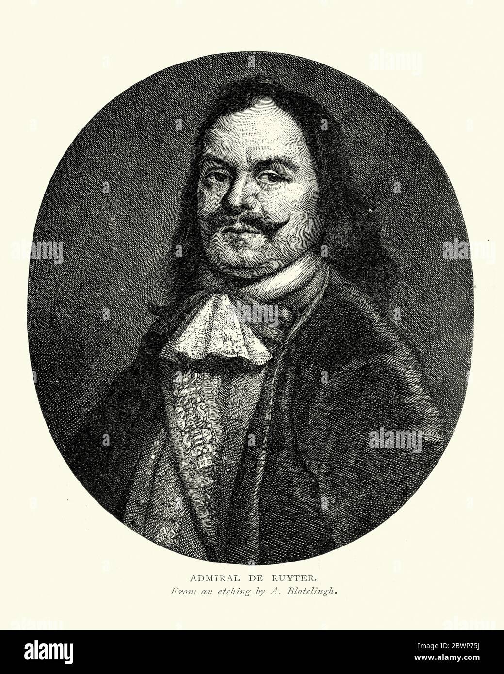 Michiel de Ruyter ein holländischer Admiral. De Ruyter ist weithin bekannt und gilt als einer der geschicktesten Admirale in der niederländischen Geschichte und ist wohl der Fam Stockfoto