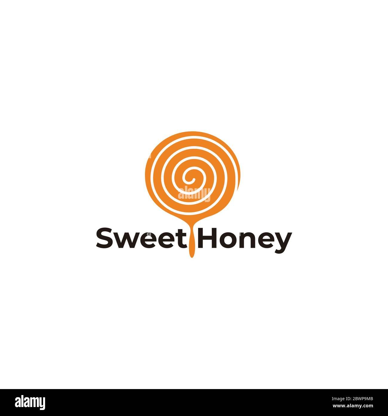 Süße Honig Flüssigkeit Tropfen Design Symbol Logo Vektor Stock Vektor