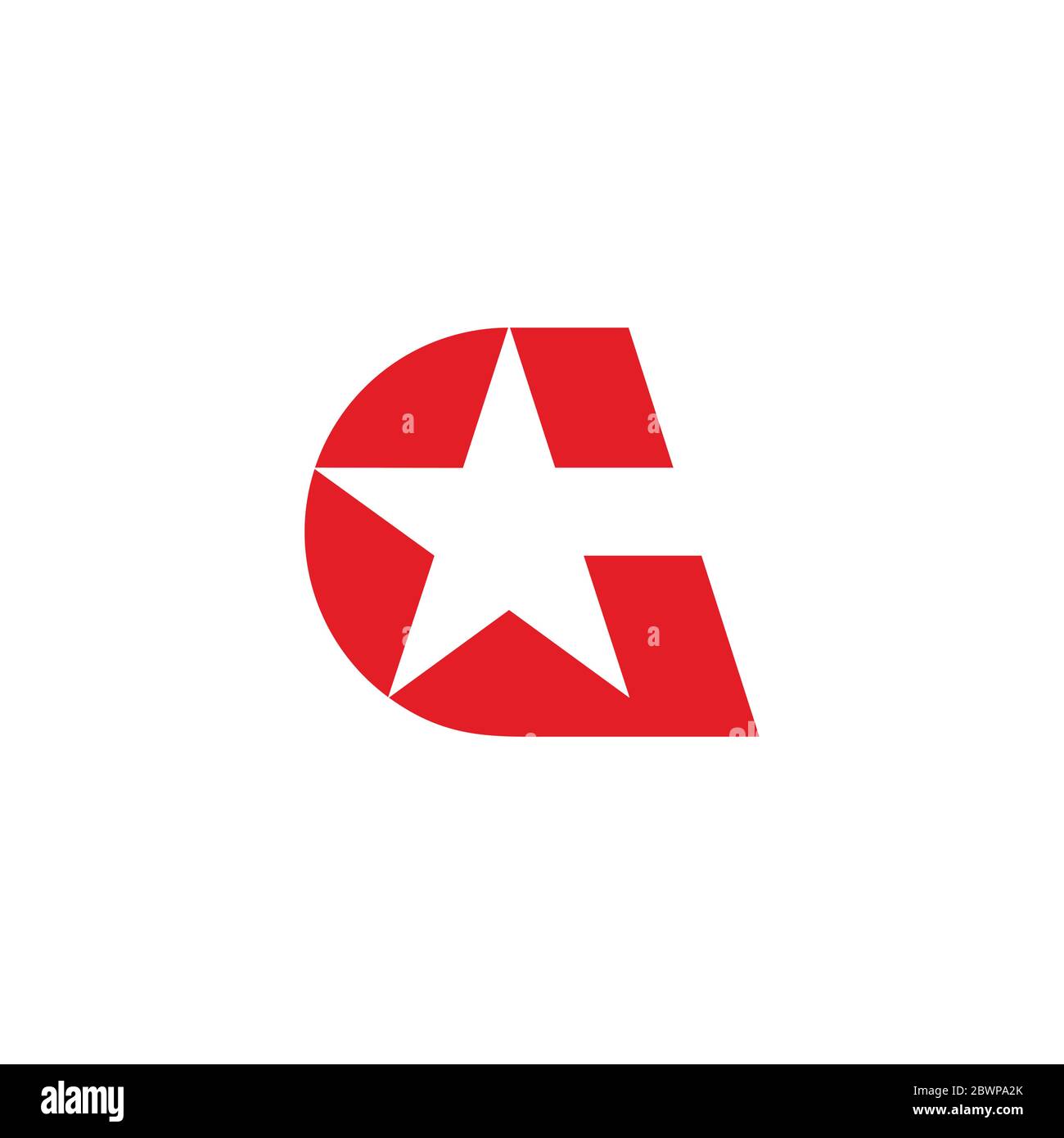 Buchstabe c Stern geometrische bunte einfache Symbol Logo Vektor Stock Vektor