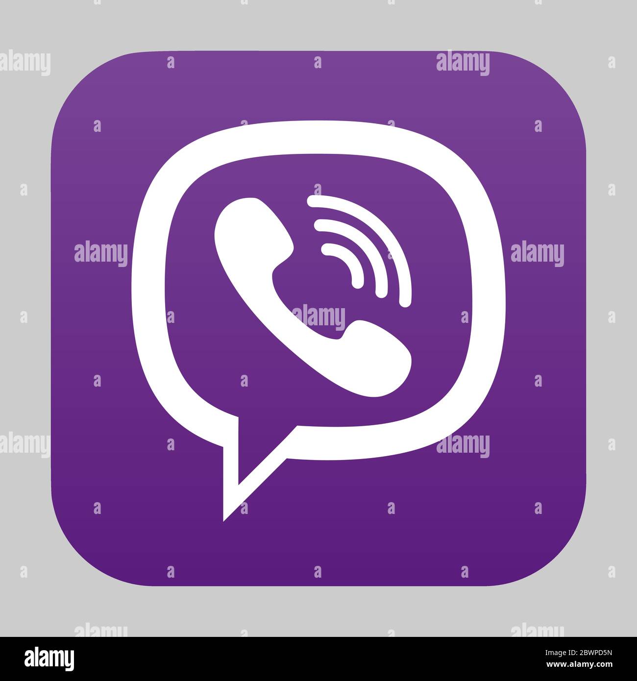 WORONESCH, RUSSLAND - 11. JANUAR 2020: Viber Logo quadratische Ikone Stock Vektor