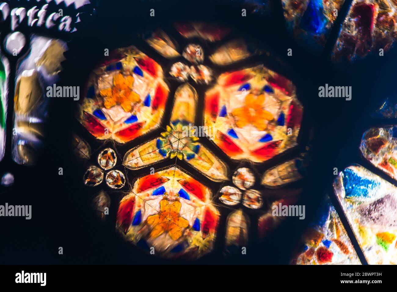 Kaleidoskop Muster, abstrakter Hintergrund, reale Ansicht Stockfoto