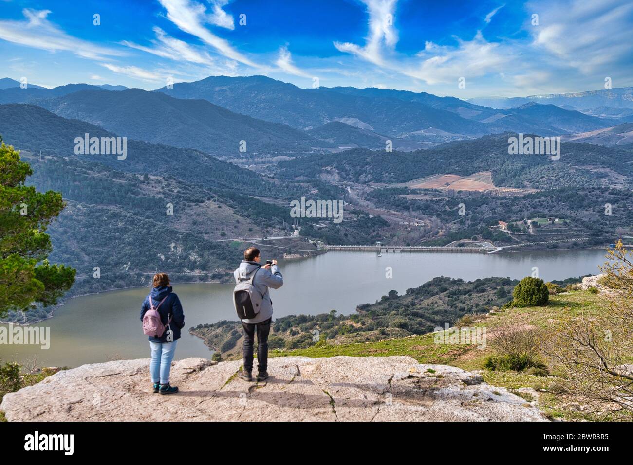 Siurana Reservoir, Ciurana de Tarragona Dorf, Siurana, Tarragona Provinz, Katalonien, Spanien, Europa Stockfoto