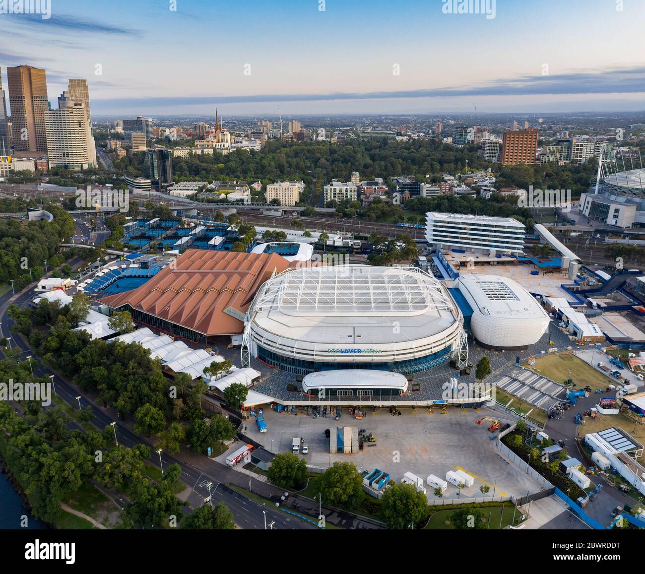 Melbourne Australien 2. Februar 2020 : Luftaufnahme der Rod Laver Arena in Melbourne Australien Stockfoto