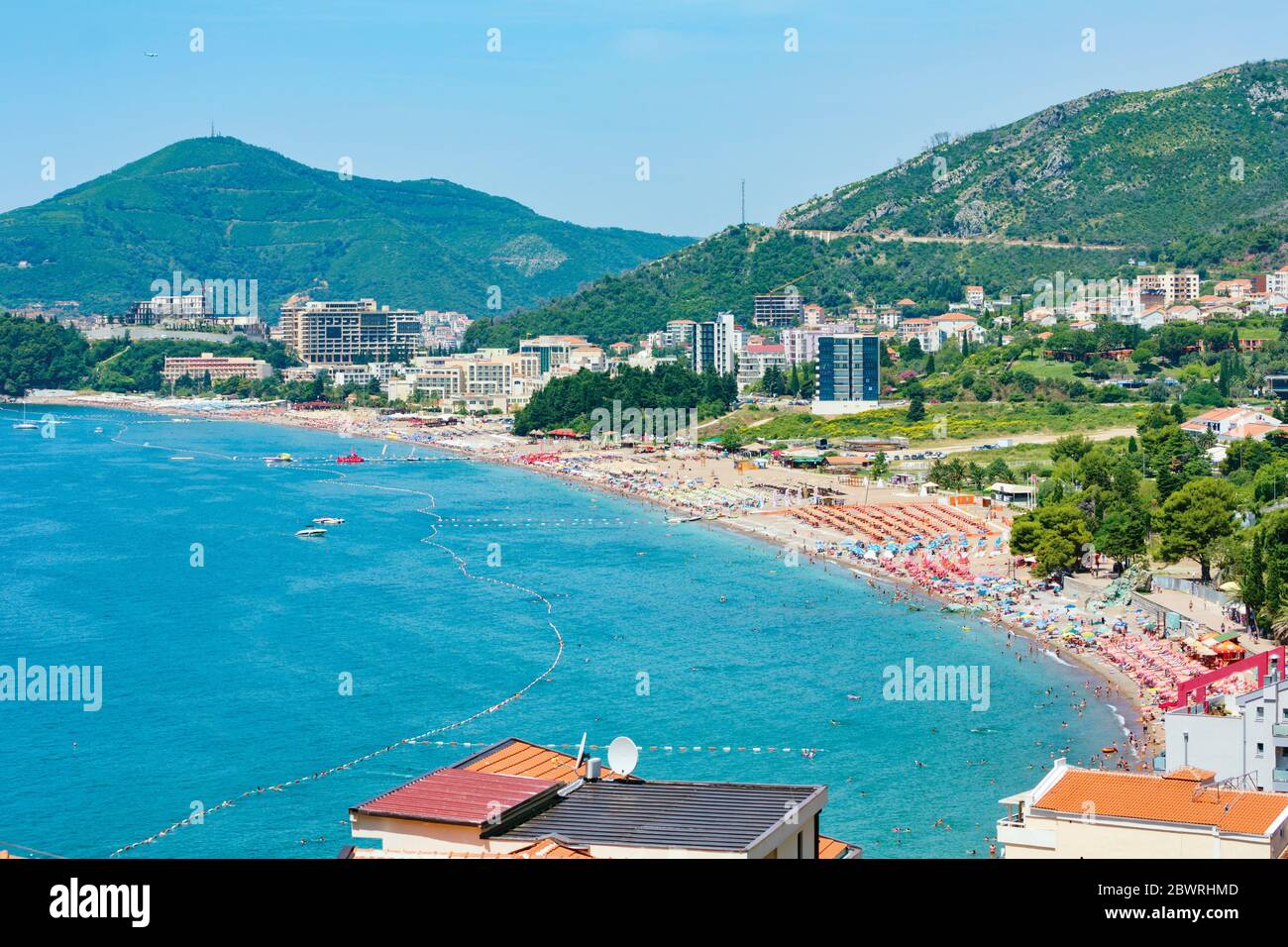 Bicici, Montenegro.  Bekannt als die Riviera von Budva. Stockfoto