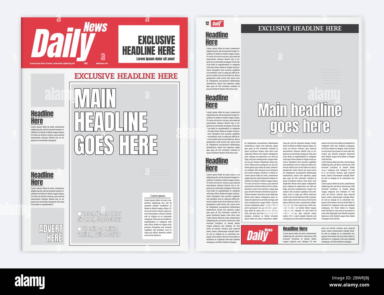 Zeitungsvorlage Stockfotos Und Bilder Kaufen Alamy