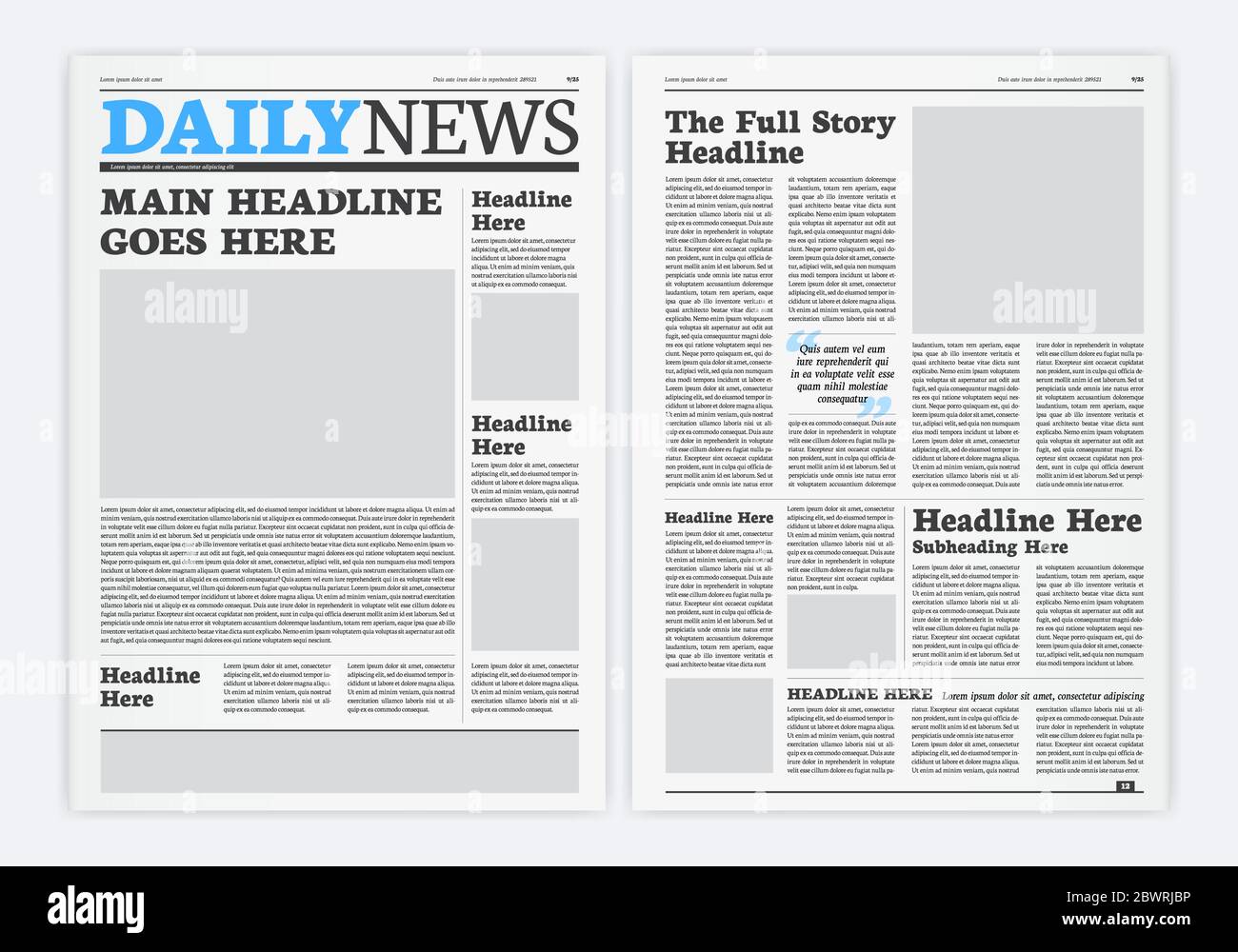 Zeitung Template Stockfotos und -bilder Kaufen - Alamy In Blank Newspaper Template For Word