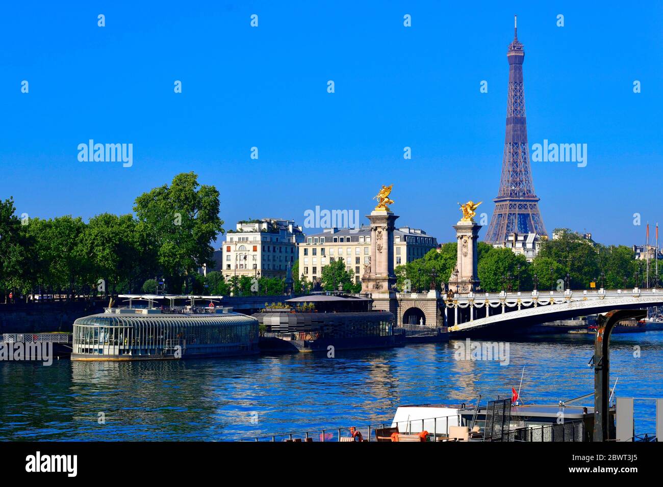 Eiffelturm und seine, Paris, Frankreich. Stockfoto