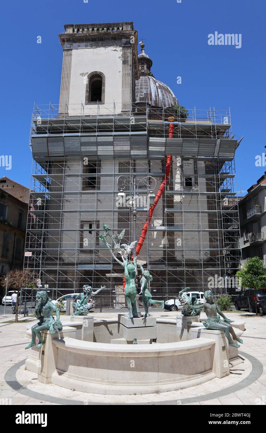 Capua - Fontana auf der Piazza Medaglie d'Oro Stockfoto