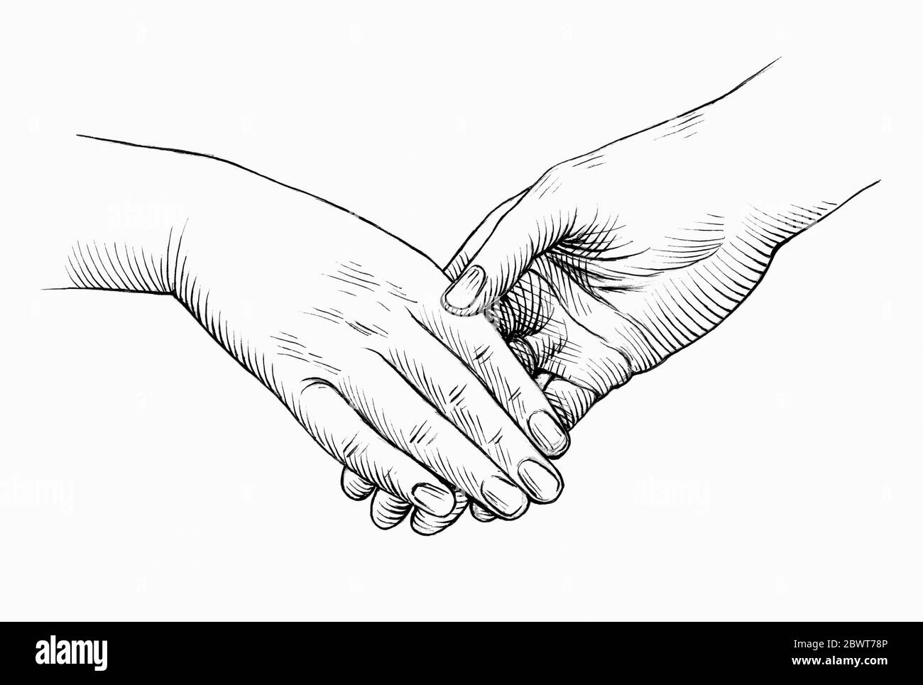 Nahaufnahme des schwachen Handshake Stockfoto