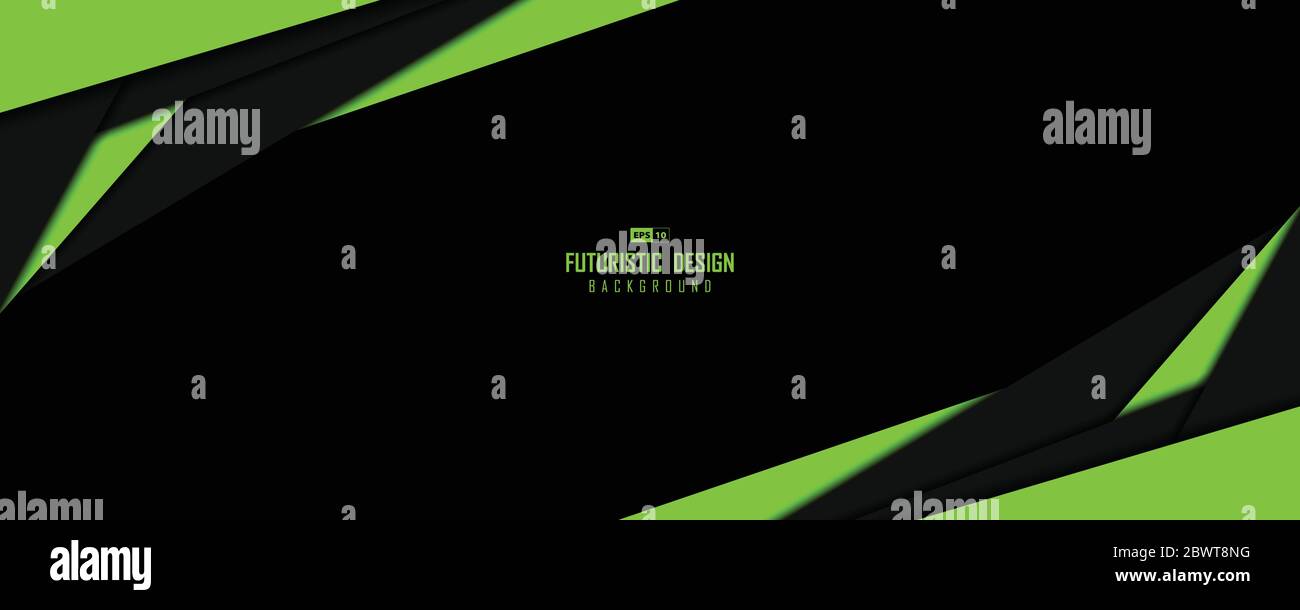 Abstrakte grüne und schwarze Vorlage der überlappenden Design Kunstwerk Hintergrund. Verwenden Sie für Anzeige, Poster, Bildmaterial, Vorlagendesign, Druck. Illustration Vektor eps10 Stock Vektor
