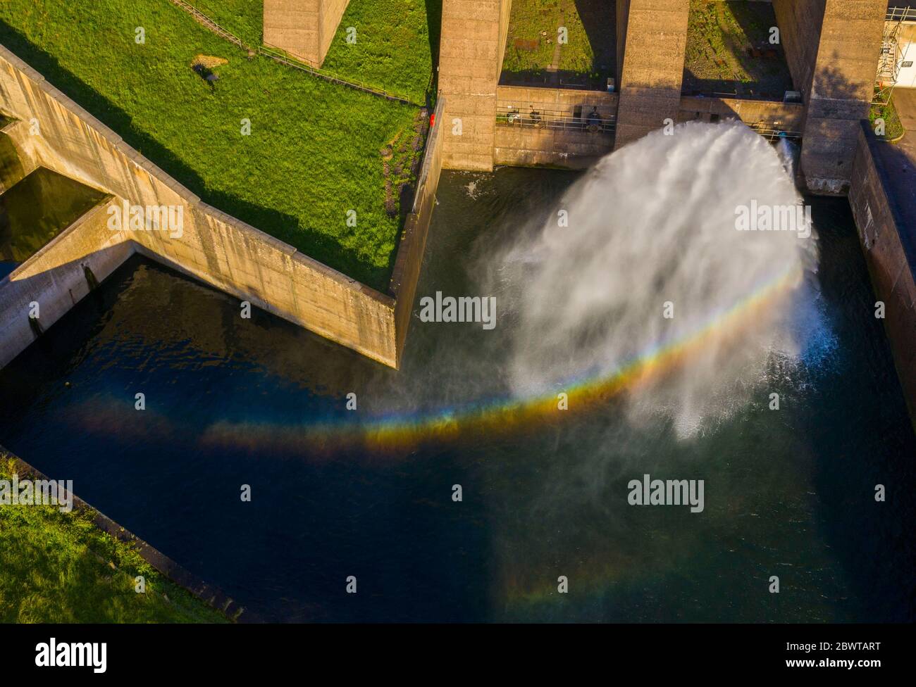 Ein allgemeiner Blick auf den Wimbleball Lake in Exmoor, Somerset. Wimbleball Lake auf Exmoor in Somerset, England, ist ein Wasserreservoir in der gebaut Stockfoto