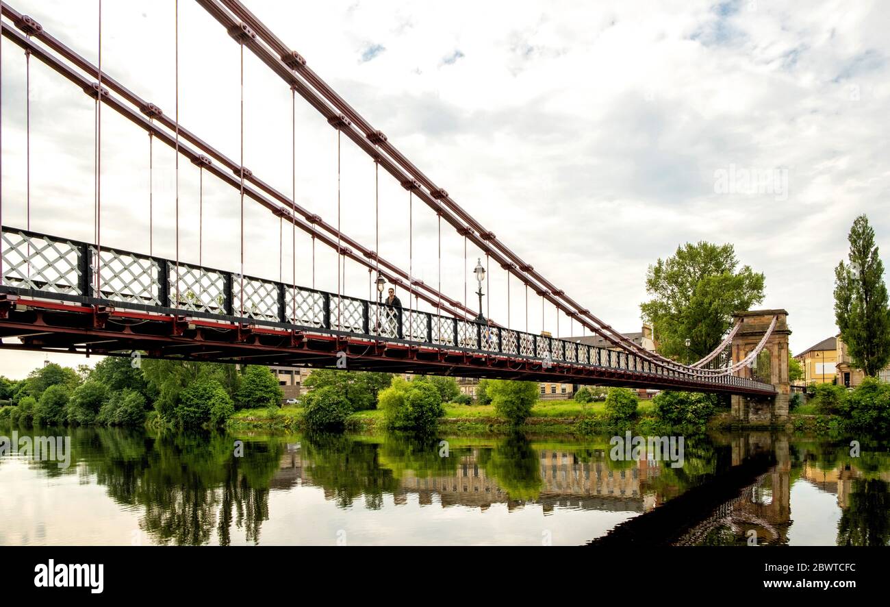 South Portland Street Suspension Bridge, Glasgow, Schottland, Großbritannien Stockfoto