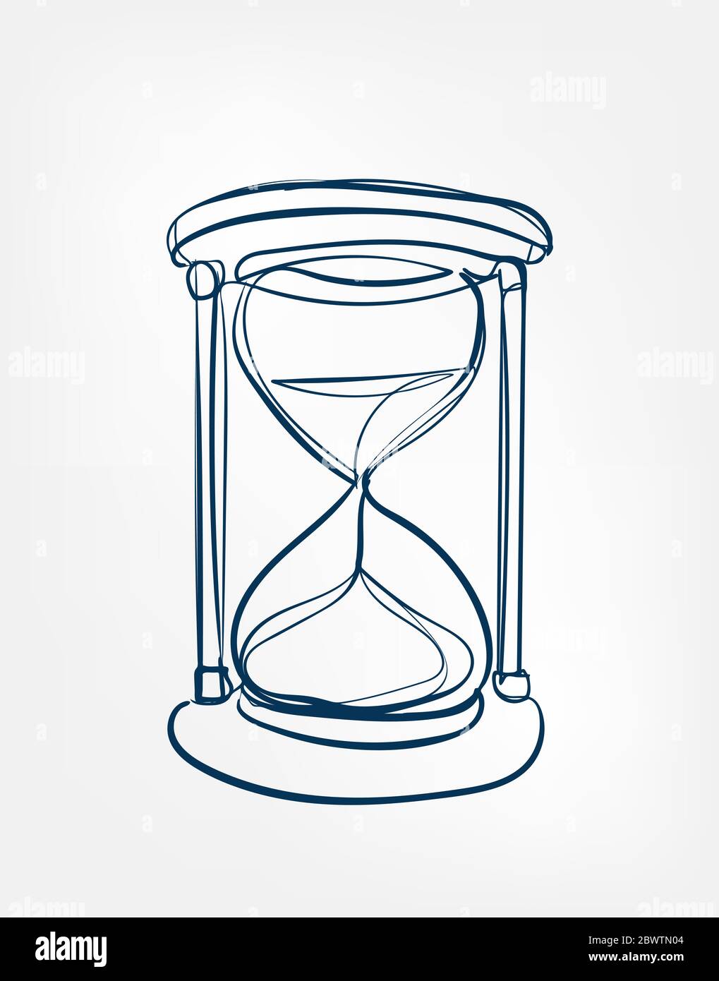 Sanduhr ein Linie Vektor isoliert Design Stock Vektor