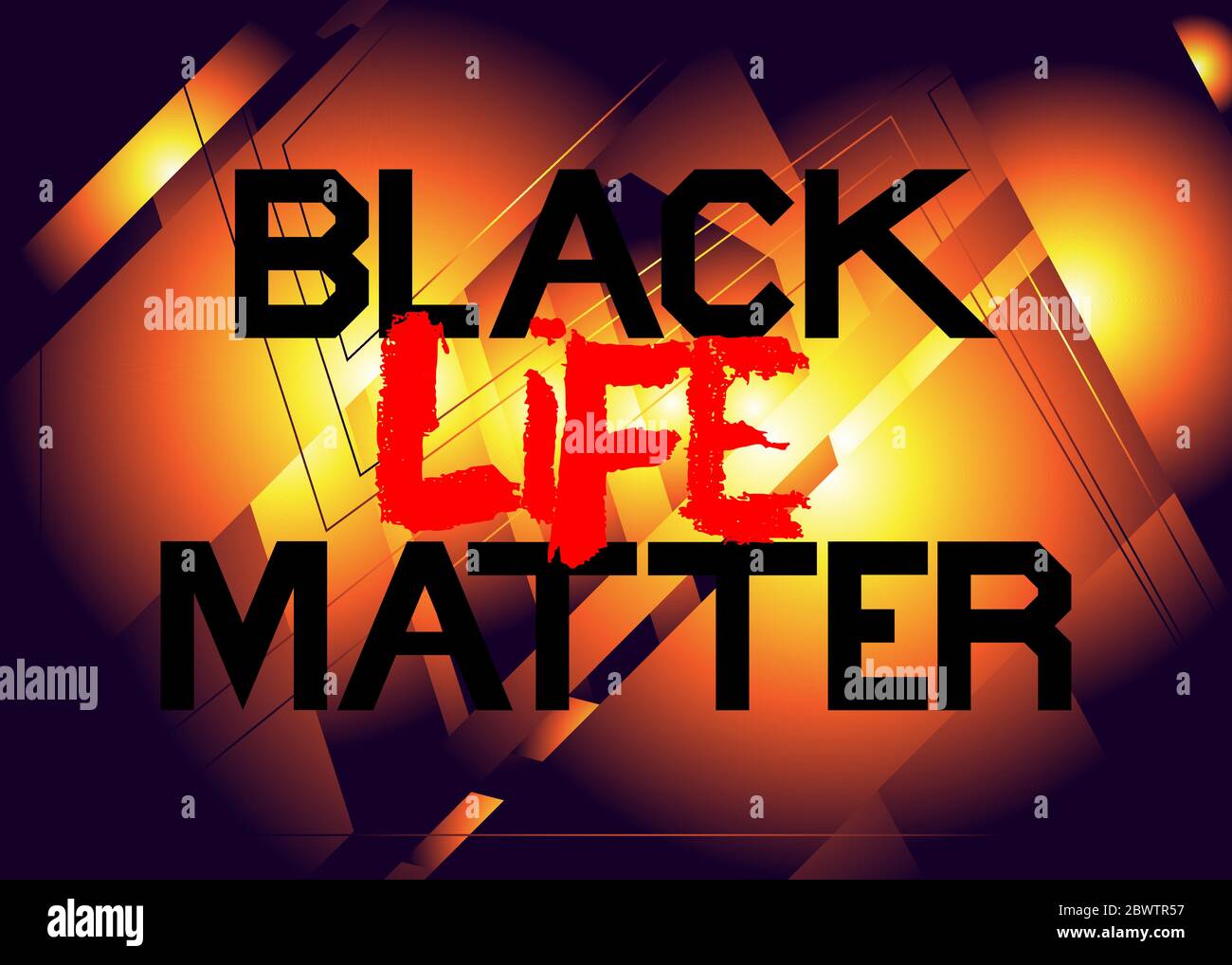 Black Lives Matter Text auf abstraktem Hintergrund. Stock Vektor