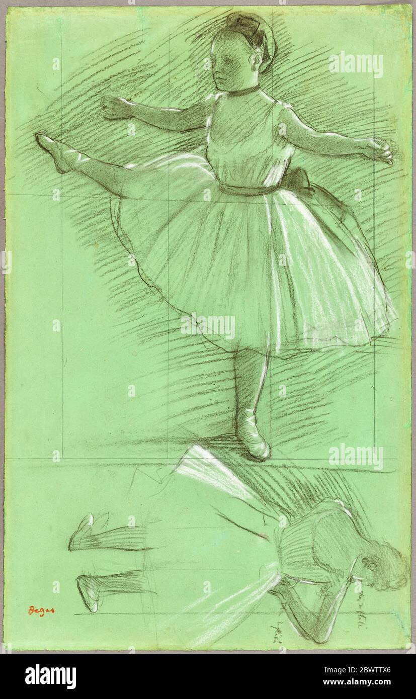 Edgar Degas, zwei Studien über Tänzer, Zeichnung, um 1873 Stockfoto