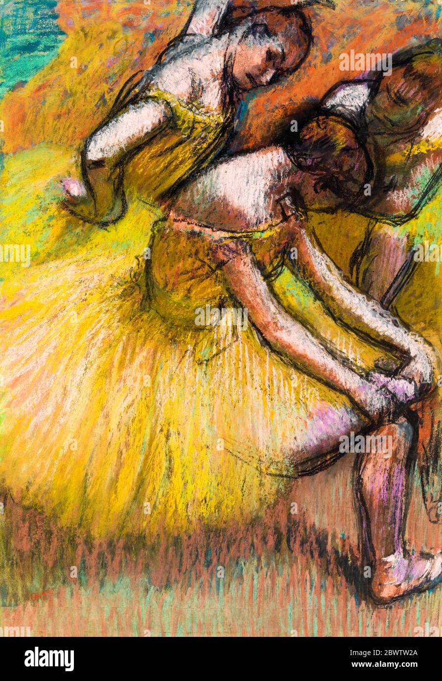 Edgar Degas, Gruppe von Tänzern (Groupe de danseuses), Öl- und Pastellzeichnung, um 1900 Stockfoto