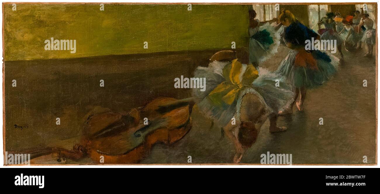 Edgar Degas, Tänzer im Proberaum mit Kontrabass, Malerei, 1882-1885 Stockfoto