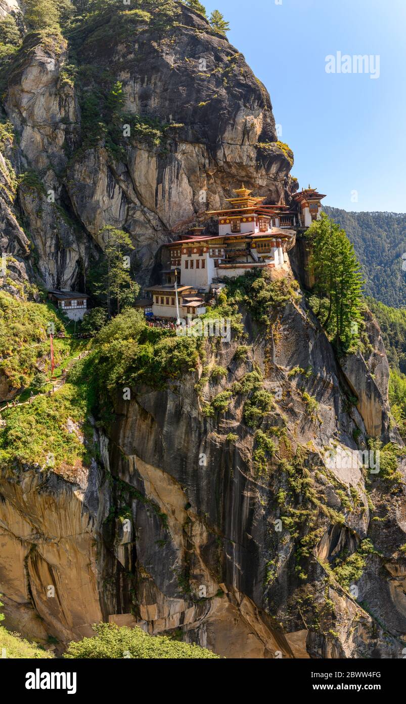 Bhutan, Cliffside Paro Taktsang Tempel Stockfoto