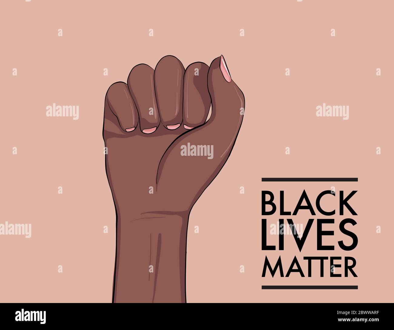 Schluss mit Rassismus. Schwarze Leben sind wichtig. Afroamerikanische Armbewegung. Anti-Diskriminierung, Hilfe gegen Rassismus Plakat, Politik Toleranz Akzeptanz Banner Stock Vektor