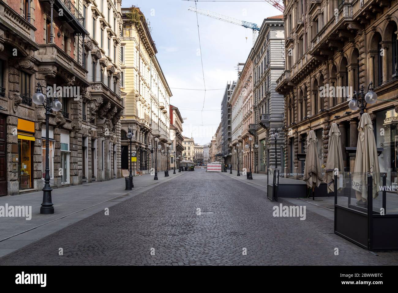 Italien, Mailand, Piazza Cordusio während des COVID-19 Ausbruchs Stockfoto