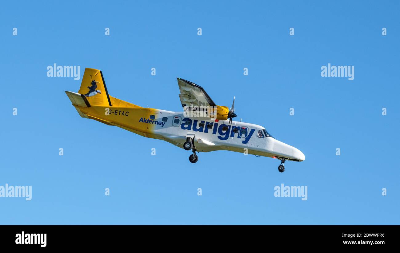 Dornier 228 von Aurigny Airline Stockfoto
